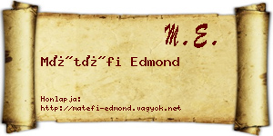 Mátéfi Edmond névjegykártya